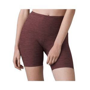 prAna Kimble Bike Shorts Burgundy Flannel Heather Stretch Knit Athletic M